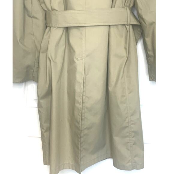 London Fog Trench Coat 40R Mens Tan Vintage Iconic Double Breasted Zip Lining - Picture 9 of 15